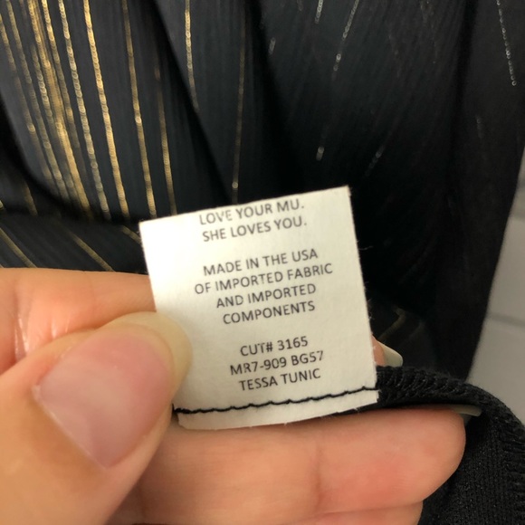 Show Me Your Mumu Tessa Black Gold Tunic Dress S - Picture 8 of 8